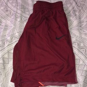 red nike basketball shorts